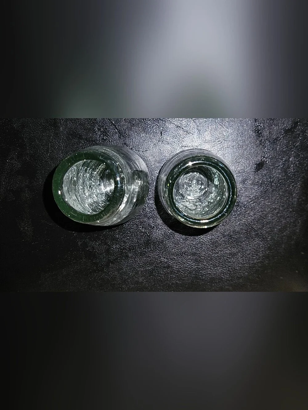 Set Of 2 Vintage Kosta Style Art Glass Clear Crackle Glass Bud Vases